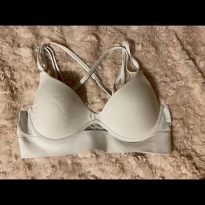 PINK White X Cross bra